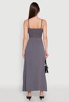 Womens V Neck Empire Waist Maxi Dress, M