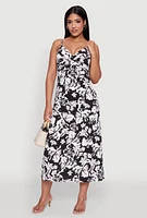 Womens Sleeveless Empire Waist Dress with V Neck, Multi, Size S