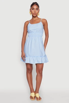 Womens Spaghetti Strap Empire Waist Mini Dress,