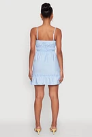Womens Spaghetti Strap Empire Waist Mini Dress,