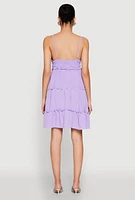 Womens Crepe Knit Tiered Midi Dress,