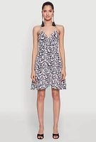 Womens Chic Sleeveless Empire Waist V Neck Dress, Multi, Size S