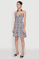 Womens Chic Sleeveless Empire Waist V Neck Dress, Multi, Size S