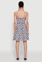 Womens Chic Sleeveless Empire Waist V Neck Dress, Multi, Size S