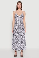 Womens Swirl Print Empire Waist Maxi Dress, Multi, Size S