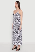 Womens Swirl Print Empire Waist Maxi Dress, Multi, Size S