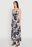 Womens Airy Floral Print Empire Waist Maxi Dress, Multi, Size S