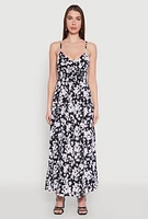 Womens Ditsy Floral Print Empire Waist Maxi Dress, Multi, Size S