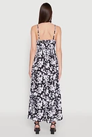Womens Ditsy Floral Print Empire Waist Maxi Dress, Multi, Size S