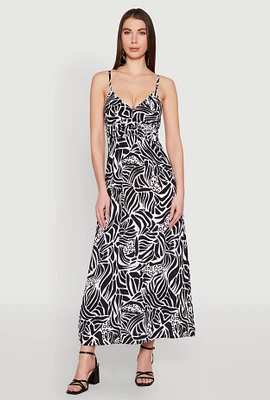 Womens Zebra Leopard Print Empire Waist Maxi Dress, Multi, Size XL