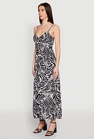 Womens Zebra Leopard Print Empire Waist Maxi Dress, Multi, Size XL