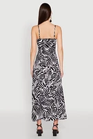 Womens Zebra Leopard Print Empire Waist Maxi Dress, Multi, Size XL