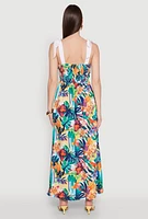 Womens Tie Strap Floral Print Dress, Multi, Size L