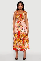 Womens Printed Pattern Smocked Tiered Dress, Multi,