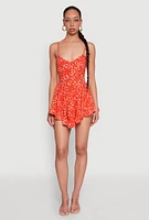 Womens Hook and Eye Bustier Skater Dress, Red, Size XL