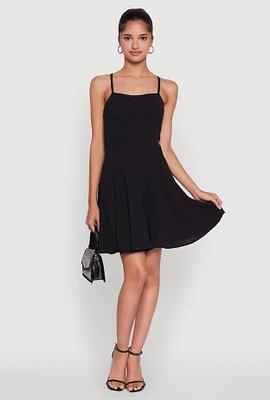 Womens Trendy Crepe Knit Padded Bustier Skater Dress,