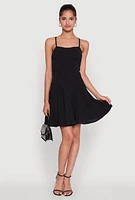 Womens Trendy Crepe Knit Padded Bustier Skater Dress,