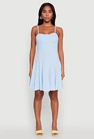 Womens Trendy Crepe Knit Padded Bustier Skater Dress,