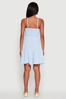 Womens Trendy Crepe Knit Padded Bustier Skater Dress,