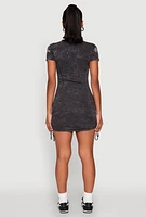 Womens Mineral Wash Be Real Not Perfect T Shirt Dress, Black, Size XL