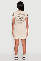 Womens Sequin Walk By Faith Graphic Dress, Beige, Size L