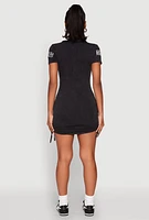 Womens Mineral Wash Brooklyn Bear T Shirt Dress, Black, Size L