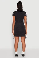 Womens Mineral Wash Classic Motors Graphic Print Dress, Black, Size L
