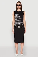Womens She Is Graphic Print T Shirt Dress,