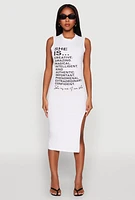 Womens She Is Graphic Print T Shirt Dress, White,