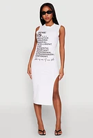 Womens She Is Graphic Print T Shirt Dress, White,