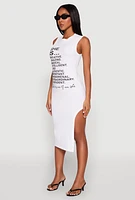Womens She Is Graphic Print T Shirt Dress, White,
