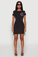 Womens Mineral Wash Good Things Are Coming T Shirt Dress, Grey,
