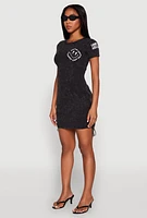Womens Mineral Wash Good Things Are Coming T Shirt Dress, Grey, Size XL
