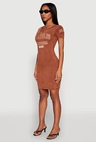 Womens Los Angeles California 1980 T Shirt Dress, Brown, Size M
