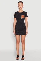 Womens Mineral Wash New York Concrete Jungle Graphic Dress, Black, Size S