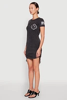 Womens Mineral Wash Good Things Are Coming Dress, Grey, Size L
