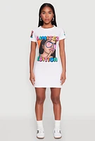 Womens Limited Edition Graphic T Shirt Dress, White, Size M