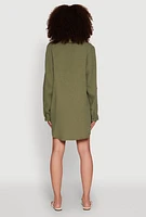 Womens Gauze Knit Shirt Dress,