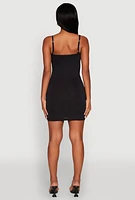 Womens Scoop Neck Mini Cami Dress, Black, Size S