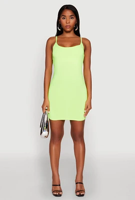 Womens Scoop Neck Mini Cami Dress,