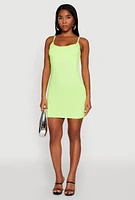 Womens Scoop Neck Mini Cami Dress,