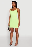 Womens Scoop Neck Mini Cami Dress,