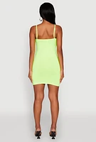 Womens Scoop Neck Mini Cami Dress,