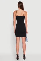 Womens Scoop Neck Cami Mini Dress, Black, Size L-XL
