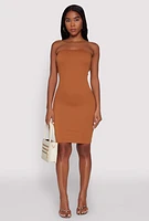 Womens Seamless Rib Knit Tube Midi Dress,