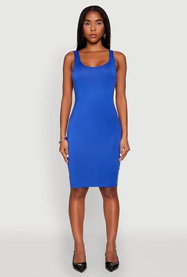 Womens Scoop Neck Midi Tank Dress,