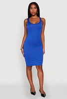 Womens Scoop Neck Midi Tank Dress,