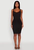 Womens Scoop Neck Tank Midi Dress,