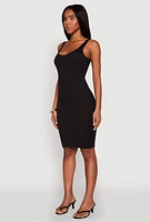 Womens Scoop Neck Tank Midi Dress,