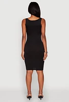 Womens Scoop Neck Tank Midi Dress,